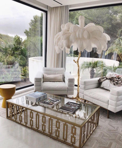 Selis Feather Brass Floor Lamp