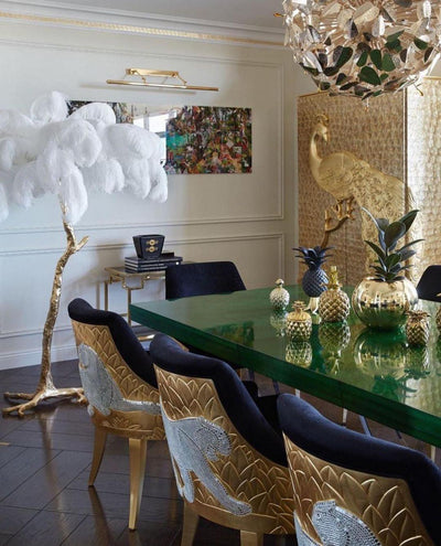 Selis Feather Brass Floor Lamp