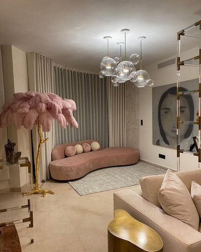 Selis Feather Brass Floor Lamp