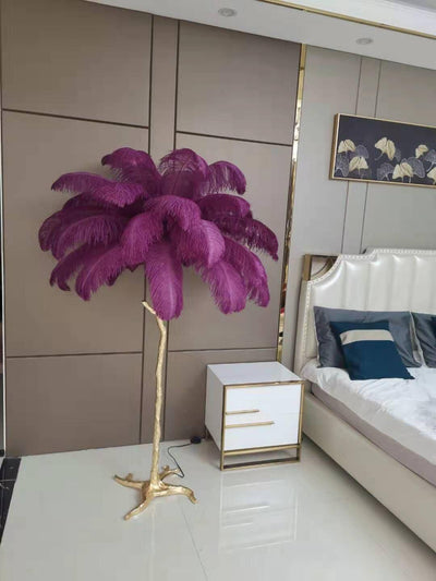 Selis Feather Brass Floor Lamp