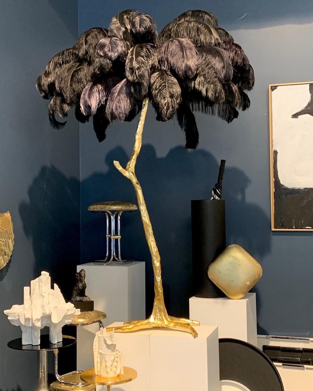 Selis Feather Brass Floor Lamp