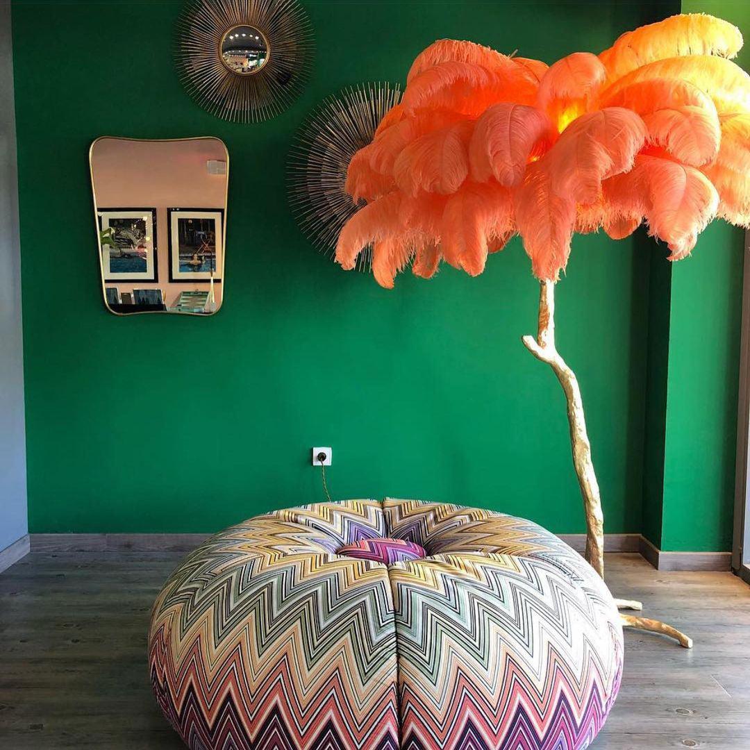 Selis Feather Brass Floor Lamp
