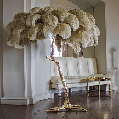 Selis Feather Brass Floor Lamp
