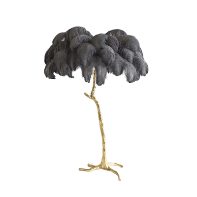 Selis Feather Brass Floor Lamp
