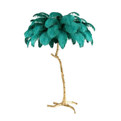 Selis Feather Brass Floor Lamp