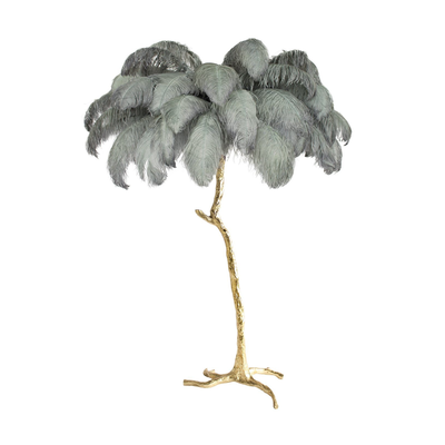 Selis Feather Brass Floor Lamp