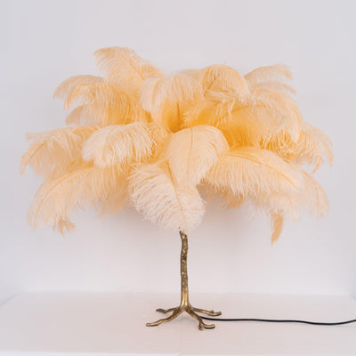Ostrich Feather Table Lamp