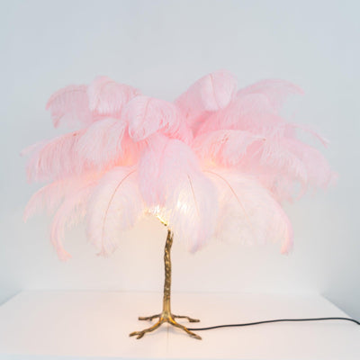 Ostrich Feather Table Lamp