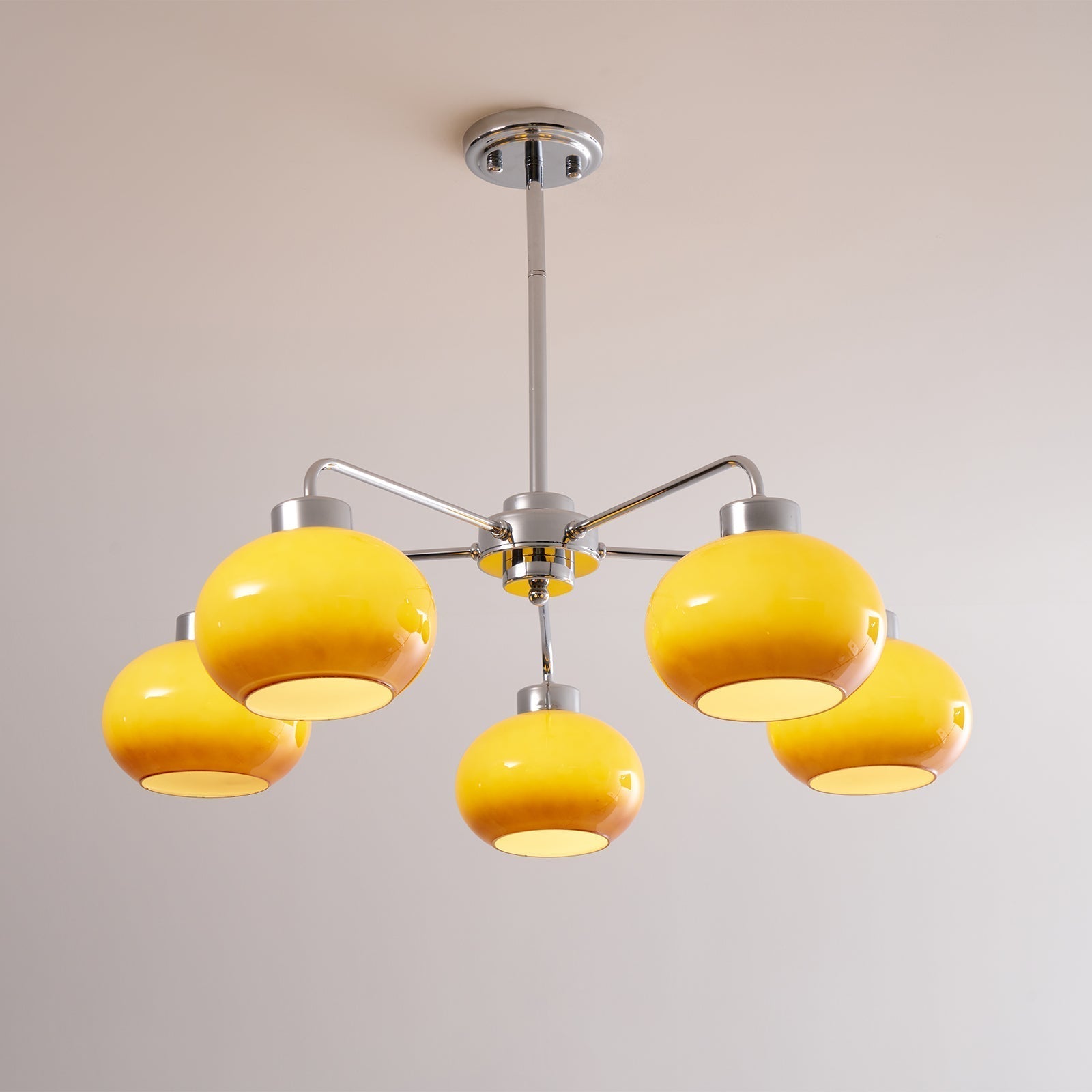 Liorenira Chandelier Glass Chrome Geometric Retro