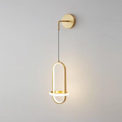 Vivianne Modern Minimalist Oval Brass Wall Light