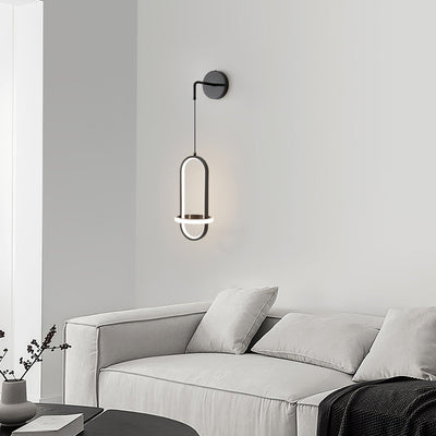 Vivianne Modern Minimalist Oval Brass Wall Light