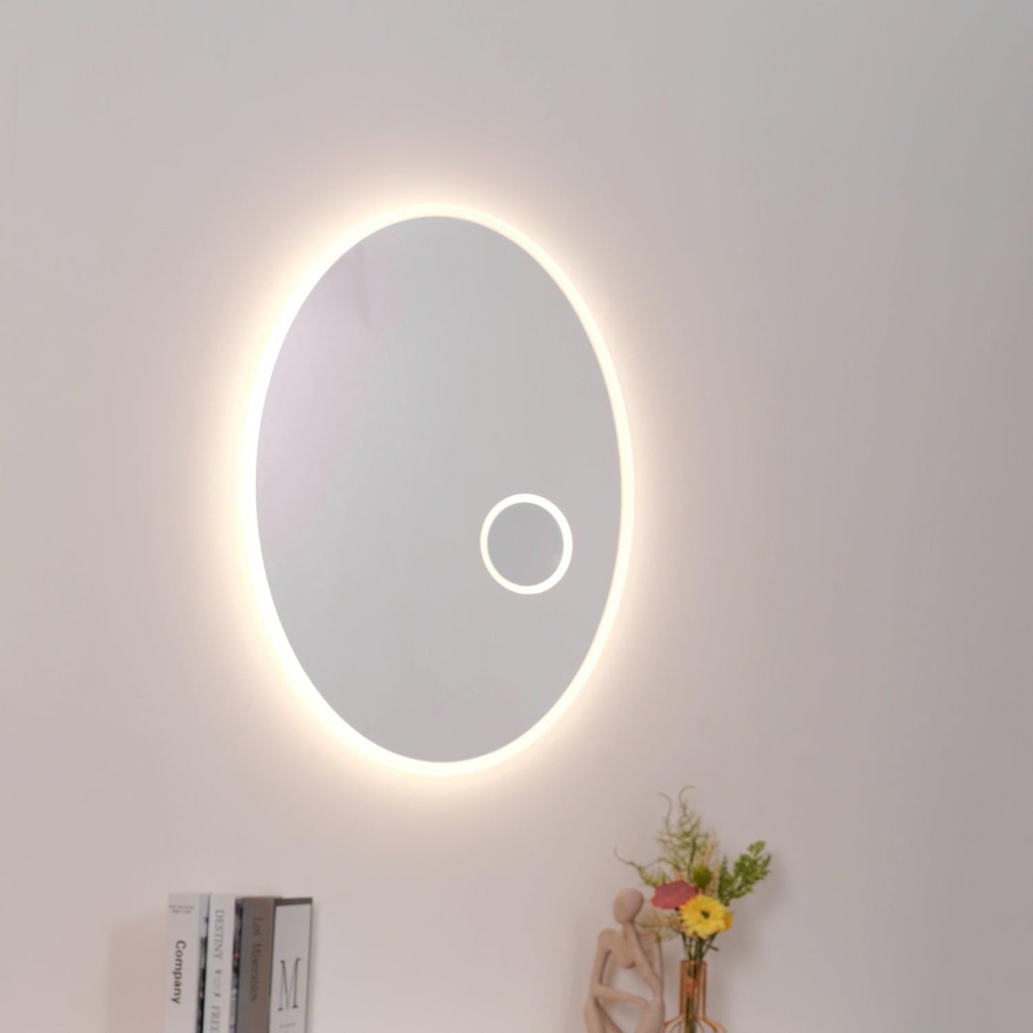 Ovariel Oval Mirror Plastic Wall Light