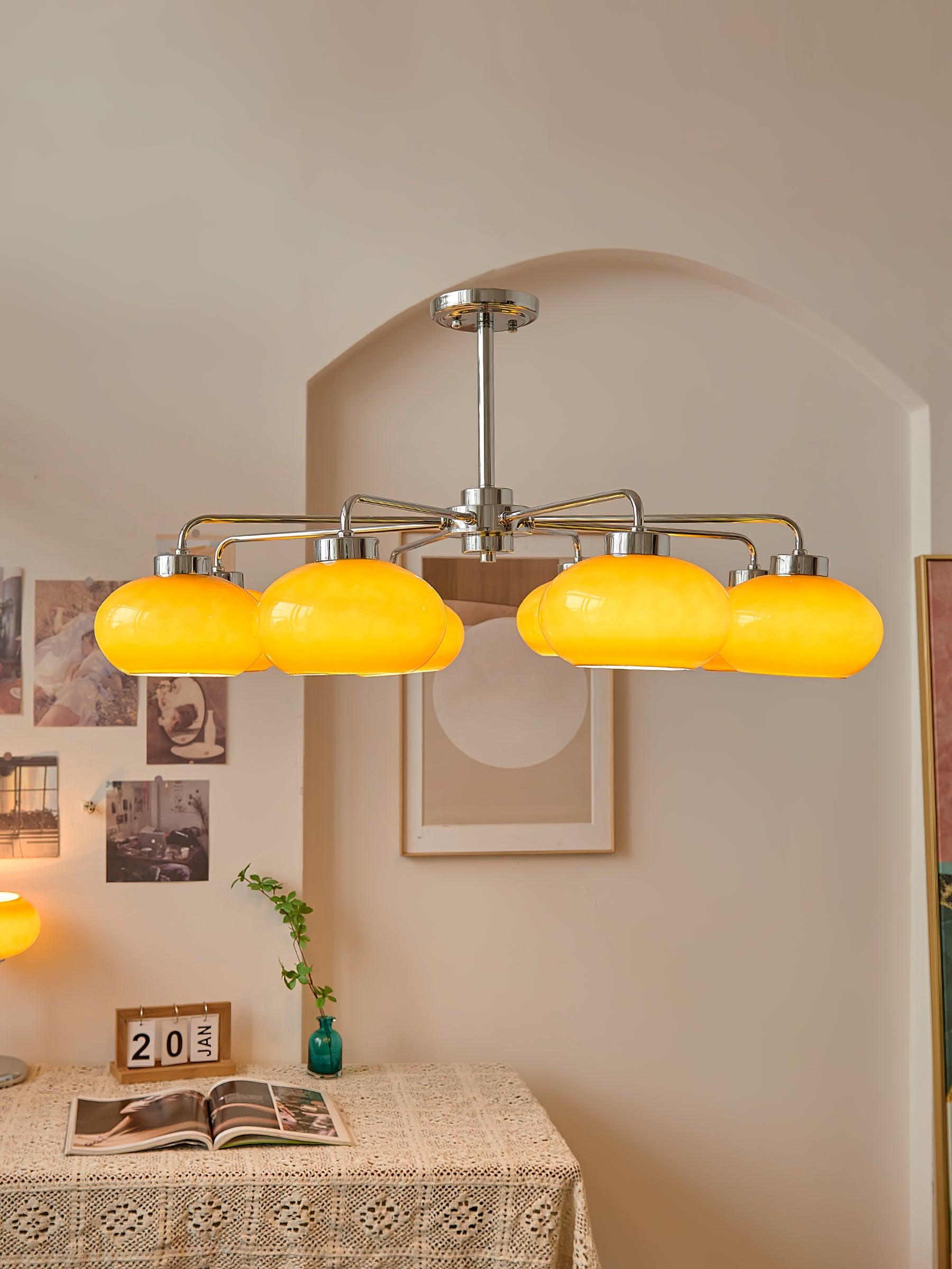 Liorenira Chandelier Glass Chrome Geometric Retro