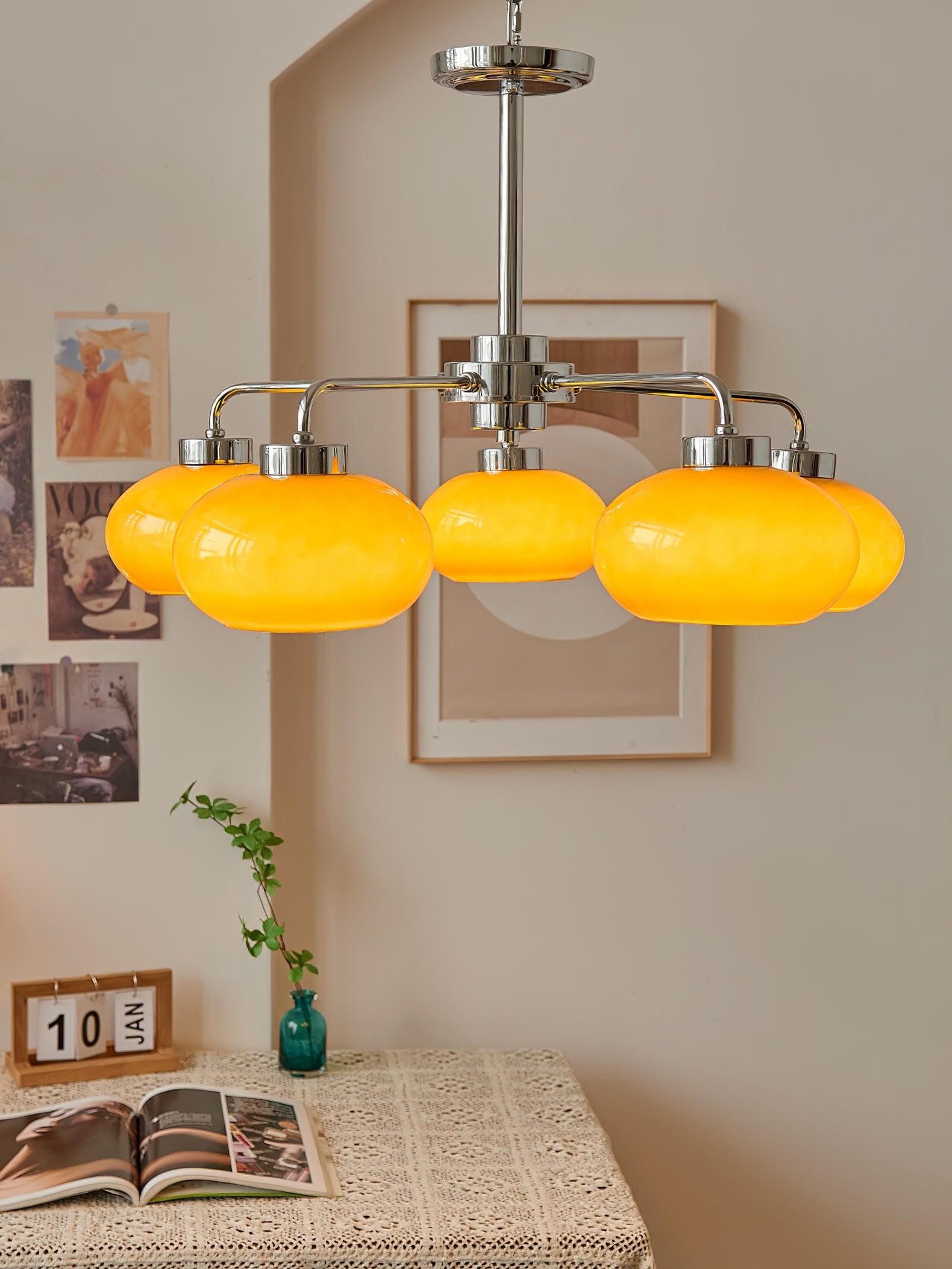 Liorenira Chandelier Glass Chrome Geometric Retro