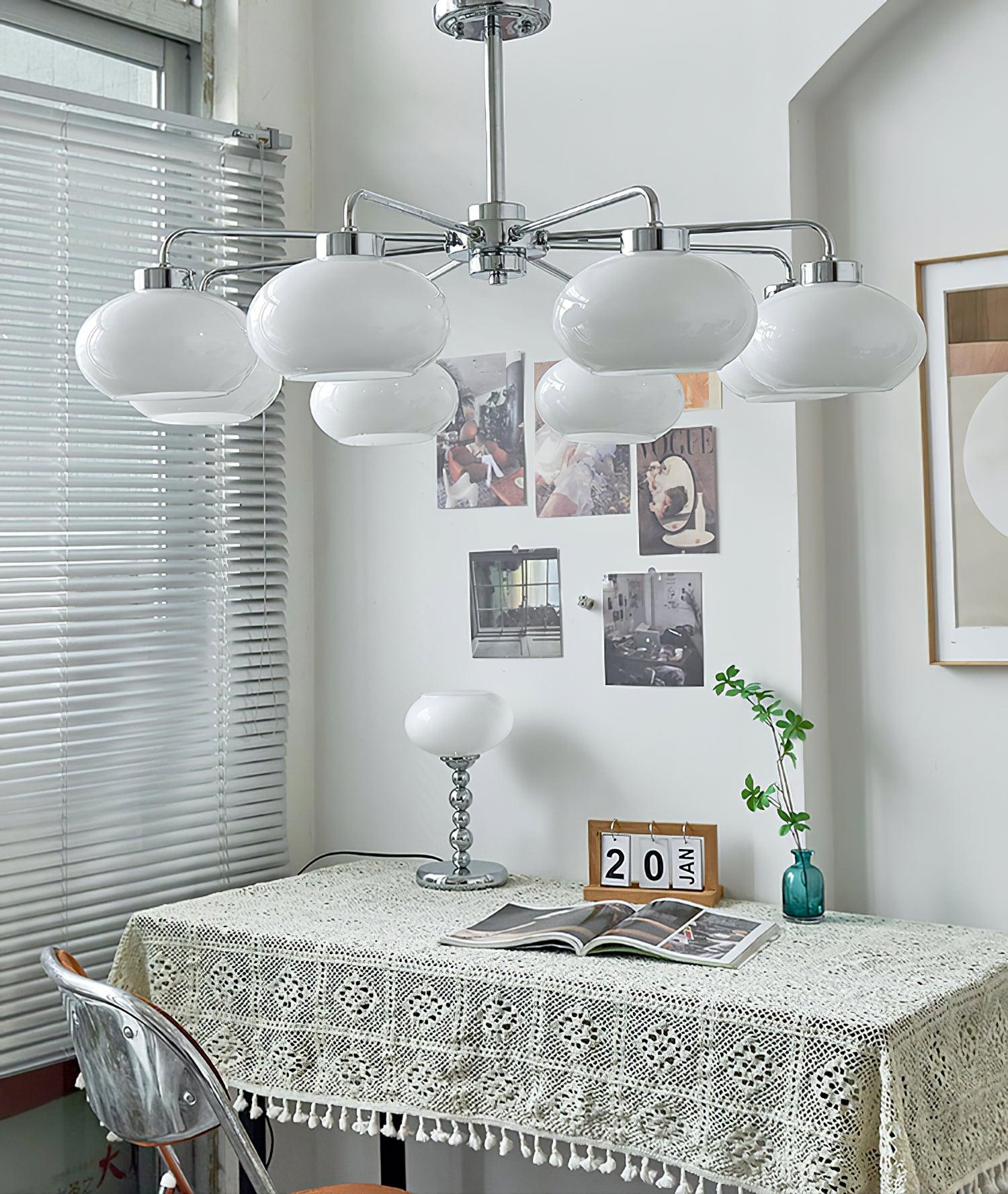 Liorenira Chandelier Glass Chrome Geometric Retro
