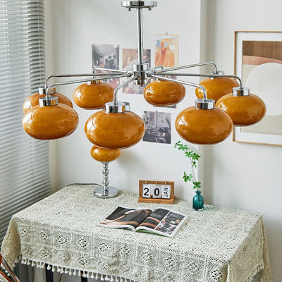 Liorenira Chandelier Glass Chrome Geometric Retro