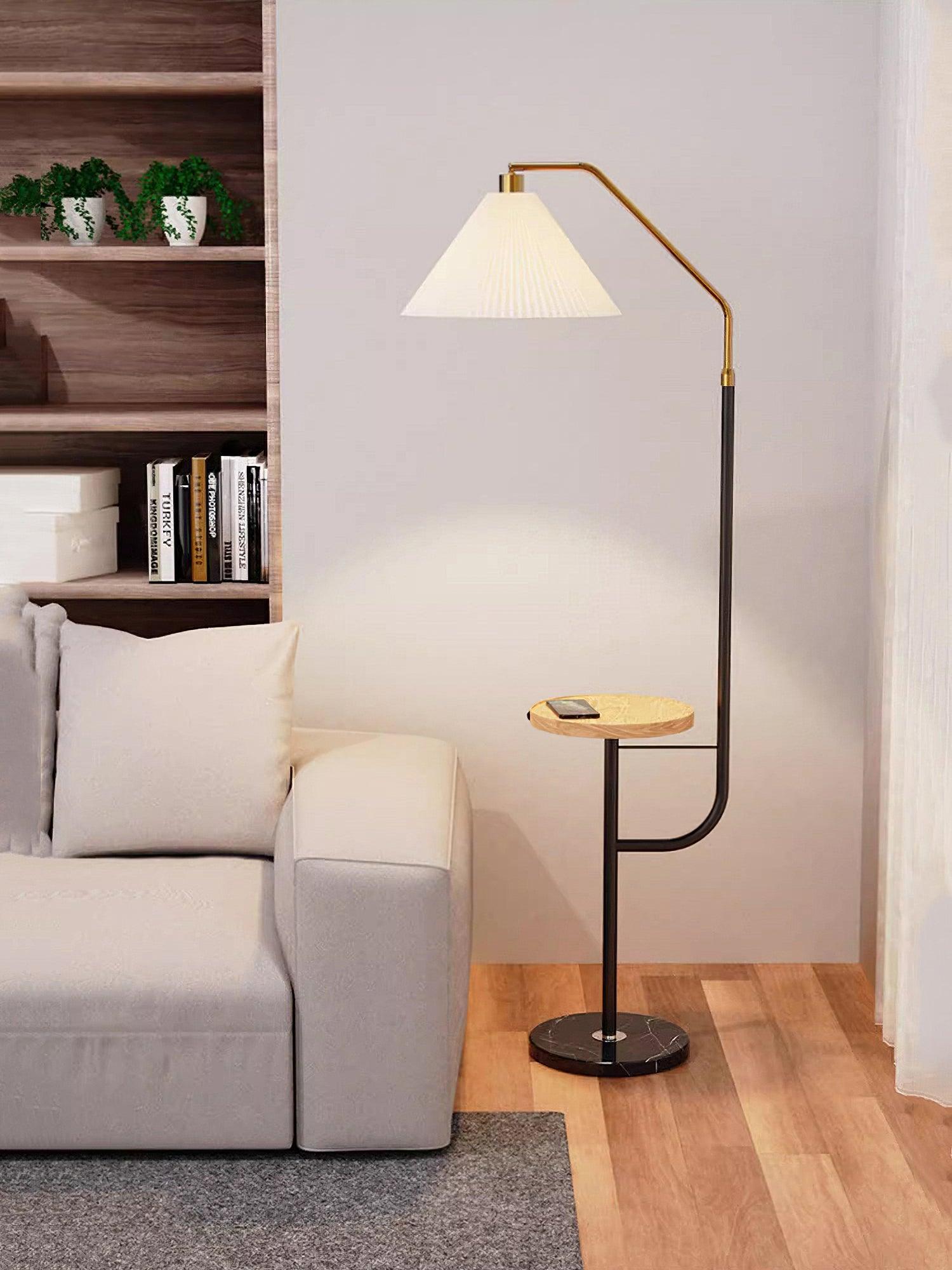 Nexc Marble Wood Floor Lamp