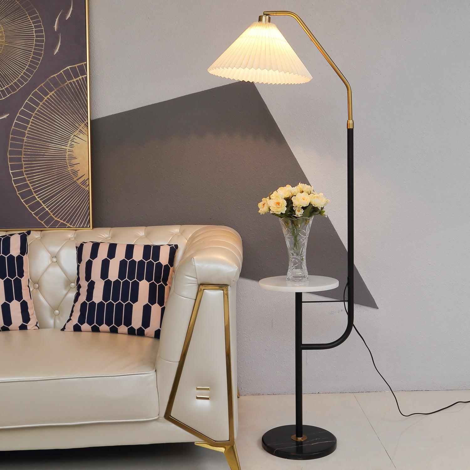Nexc Marble Wood Floor Lamp
