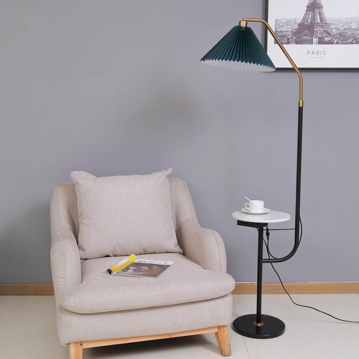 Nexc Marble Wood Floor Lamp