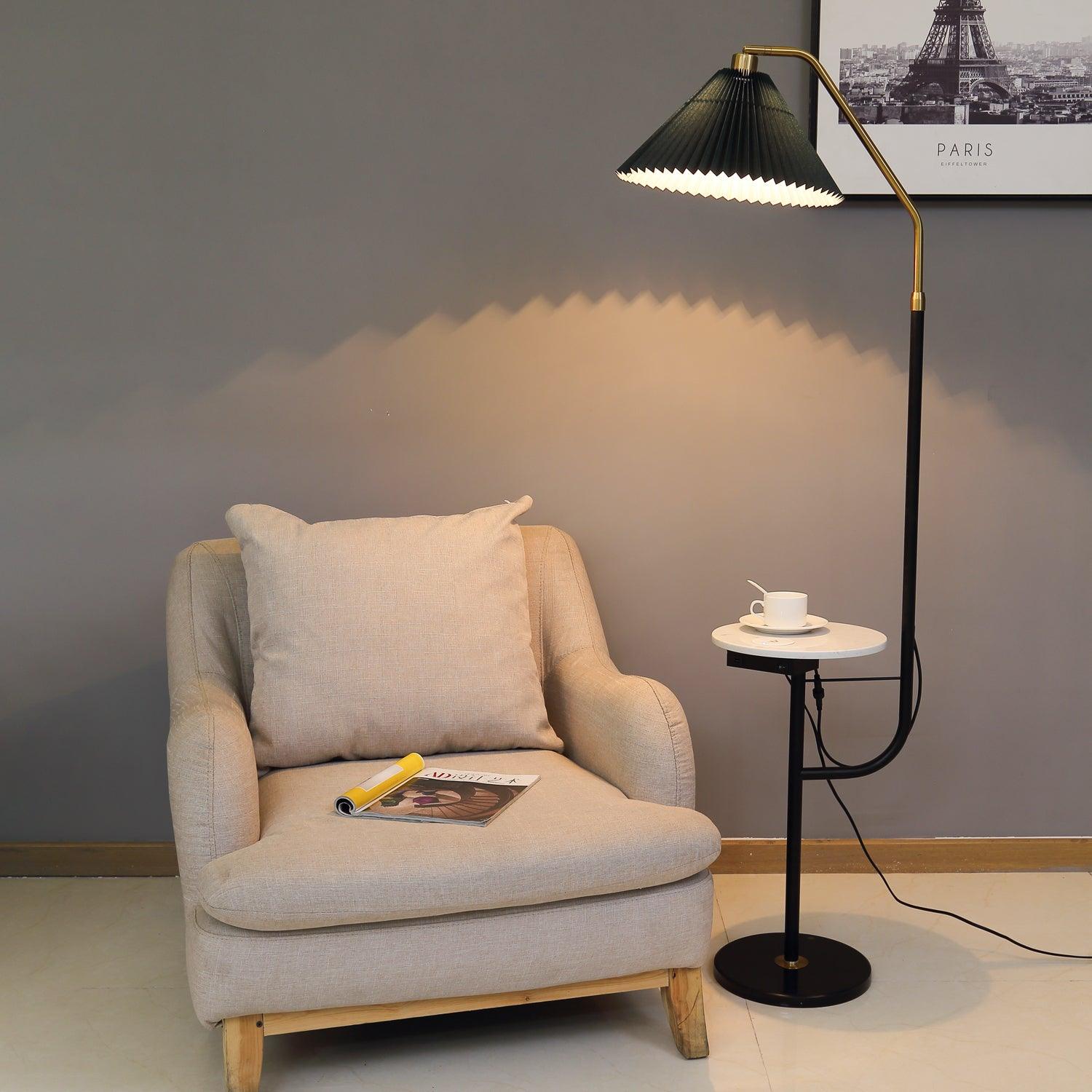 Nexc Marble Wood Floor Lamp