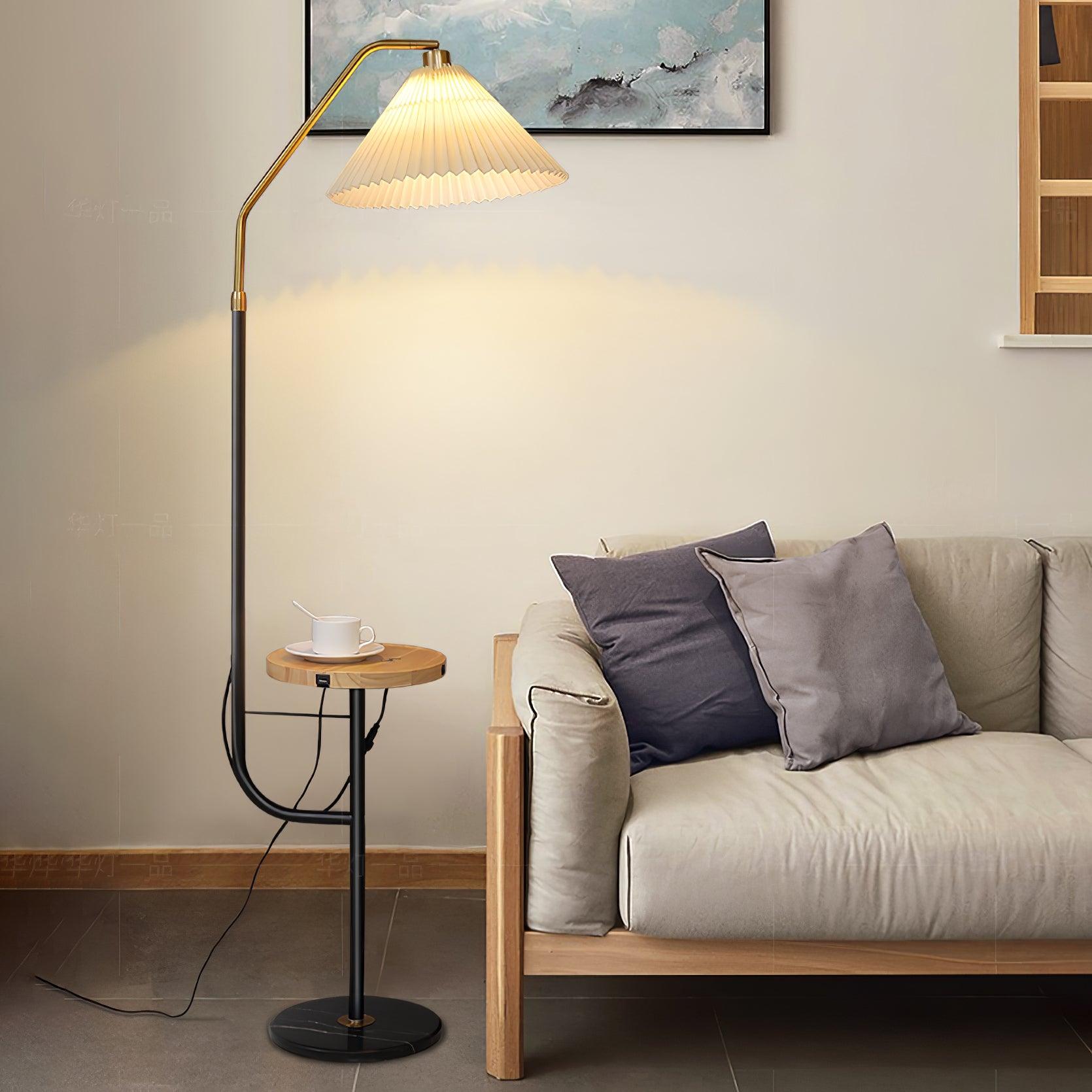 Nexc Marble Wood Floor Lamp