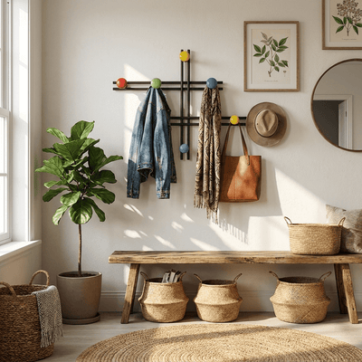 Pallini Ceramic Knob Wall Coat Rack