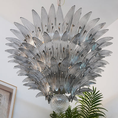 Eirivelle Chandelier Murano Glass Palm Leaf Tiered
