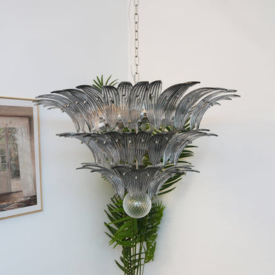 Eirivelle Chandelier Murano Glass Palm Leaf Tiered