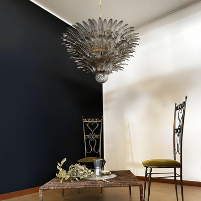 Eirivelle Chandelier Murano Glass Palm Leaf Tiered