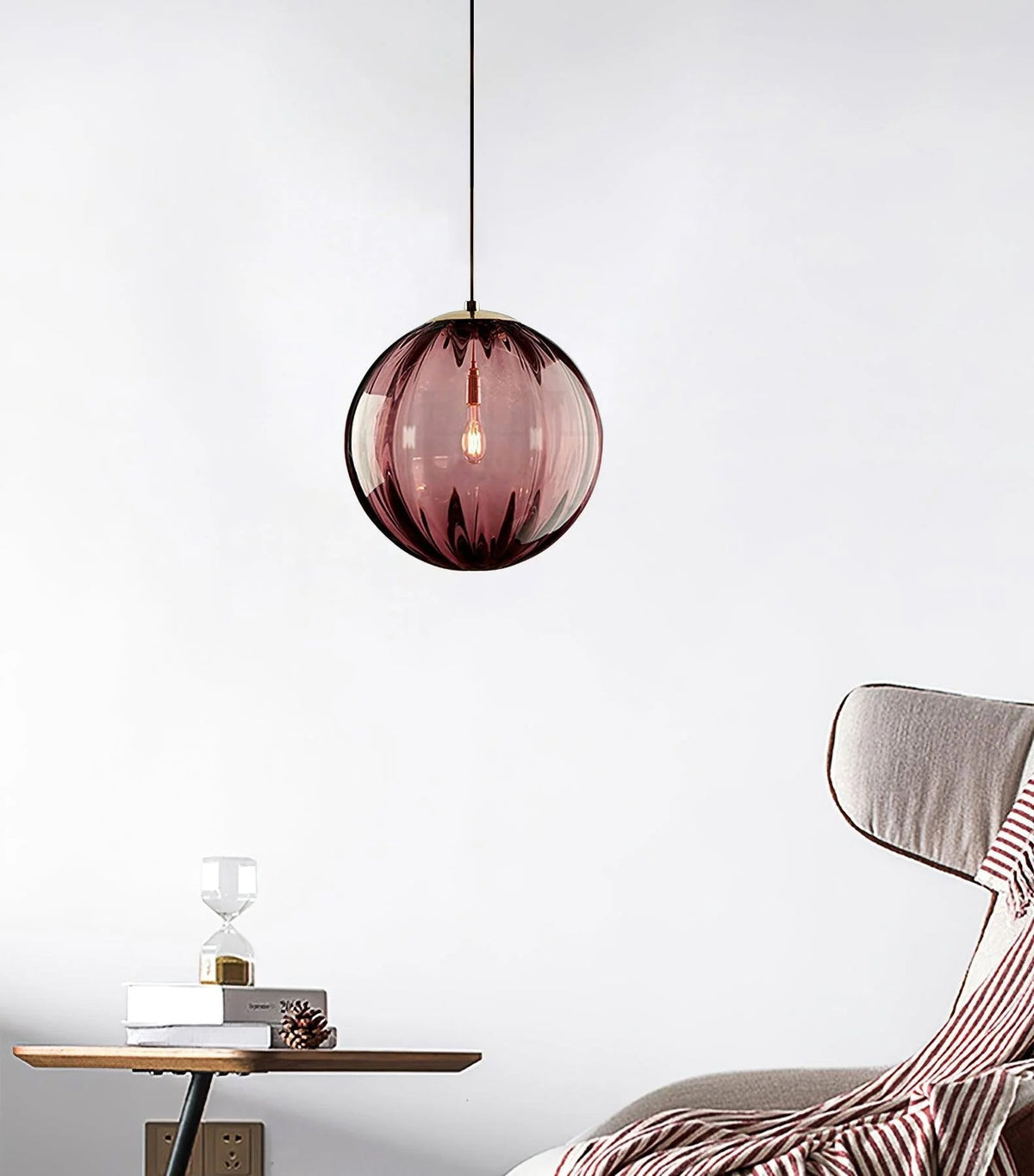 Corven Glass Vintage Pendant Light