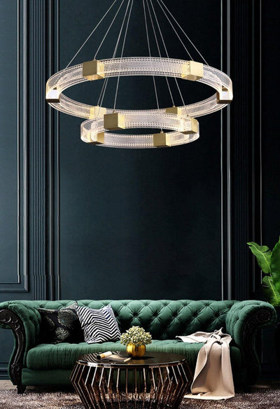 Eurdora Modern Minimalist Ring LED Chandelier - Neutral Decor
