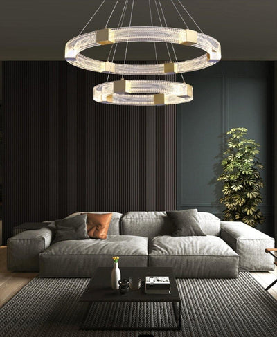 Eurdora Modern Minimalist Ring LED Chandelier - Neutral Decor