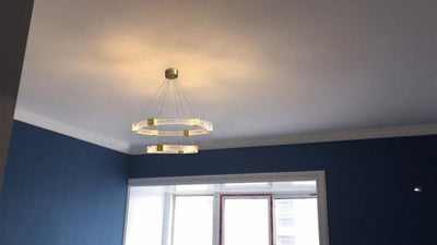 Eurdora Modern Minimalist Ring LED Chandelier - Neutral Decor