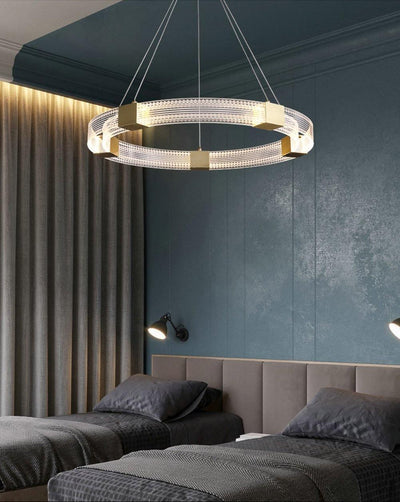 Eurdora Modern Minimalist Ring LED Chandelier - Neutral Decor
