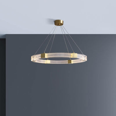 Eurdora Modern Minimalist Ring LED Chandelier - Neutral Decor