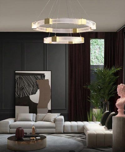 Eurdora Modern Minimalist Ring LED Chandelier - Neutral Decor