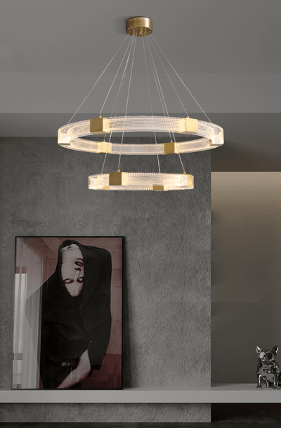 Eurdora Modern Minimalist Ring LED Chandelier - Neutral Decor