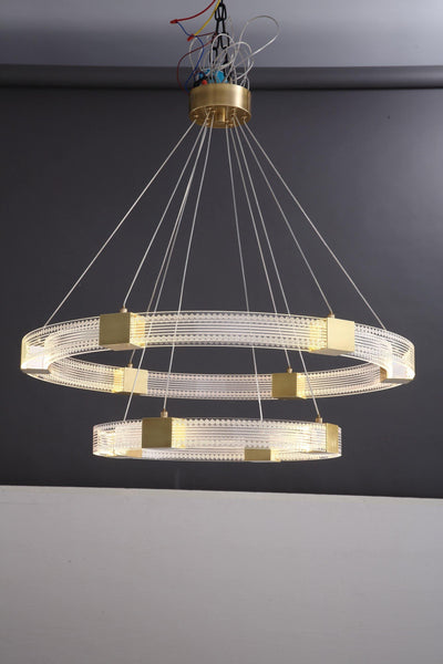 Eurdora Modern Minimalist Ring LED Chandelier - Neutral Decor