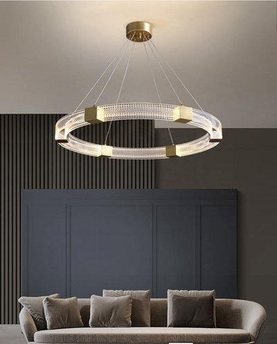 Eurdora Modern Minimalist Ring LED Chandelier - Neutral Decor