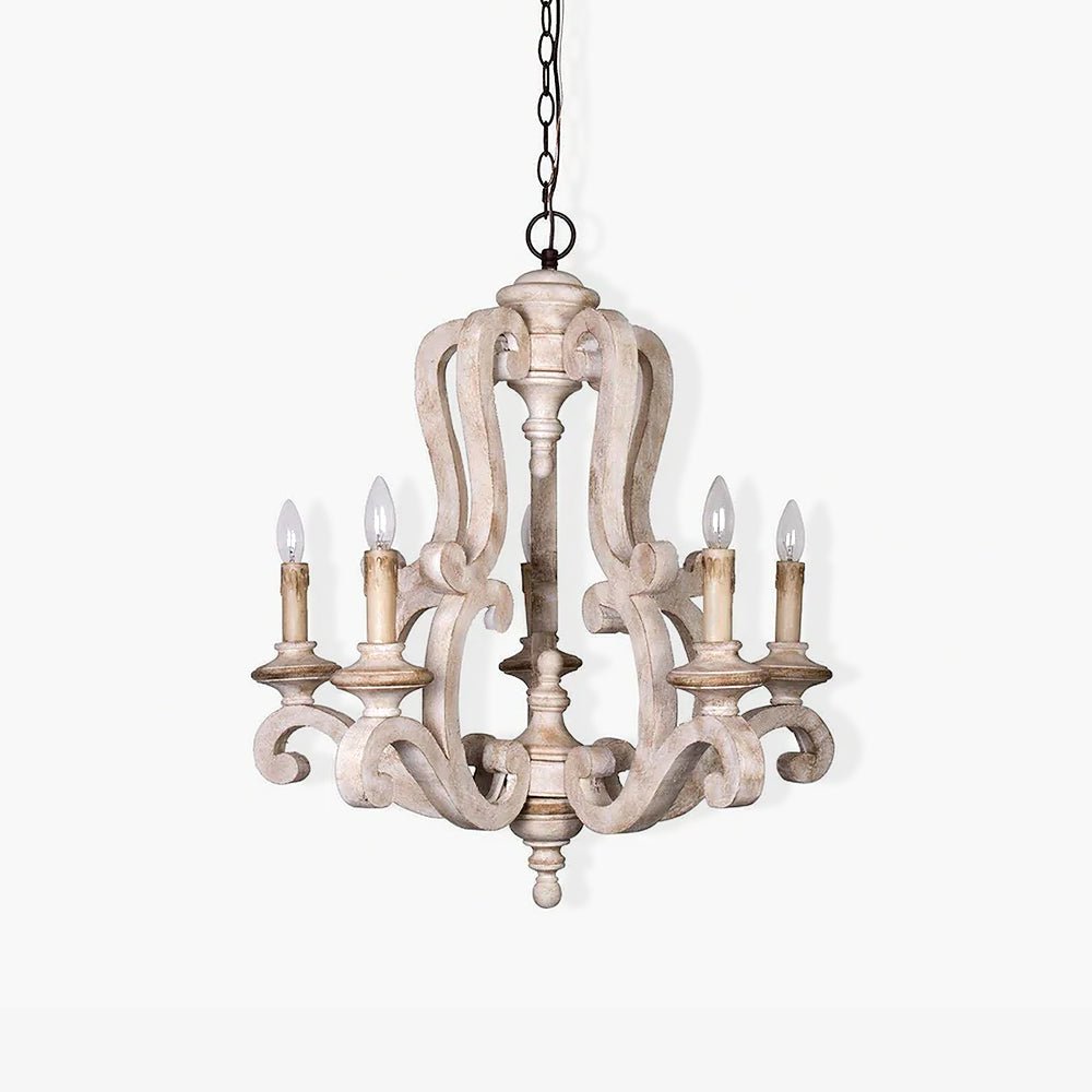 Arixy Chandelier Wooden Candle Mid-Century
