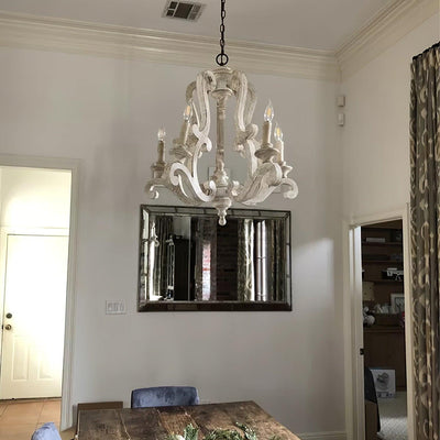 Arixy Chandelier Wooden Candle Mid-Century