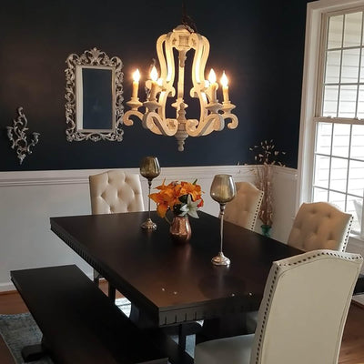 Arixy Chandelier Wooden Candle Mid-Century