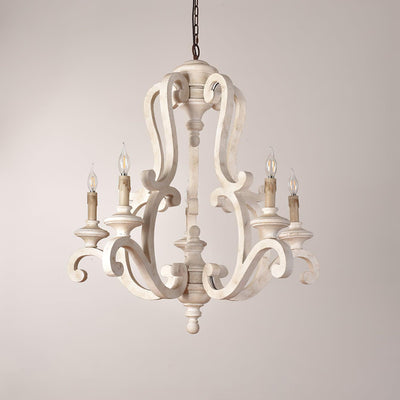 Arixy Chandelier Wooden Candle Mid-Century
