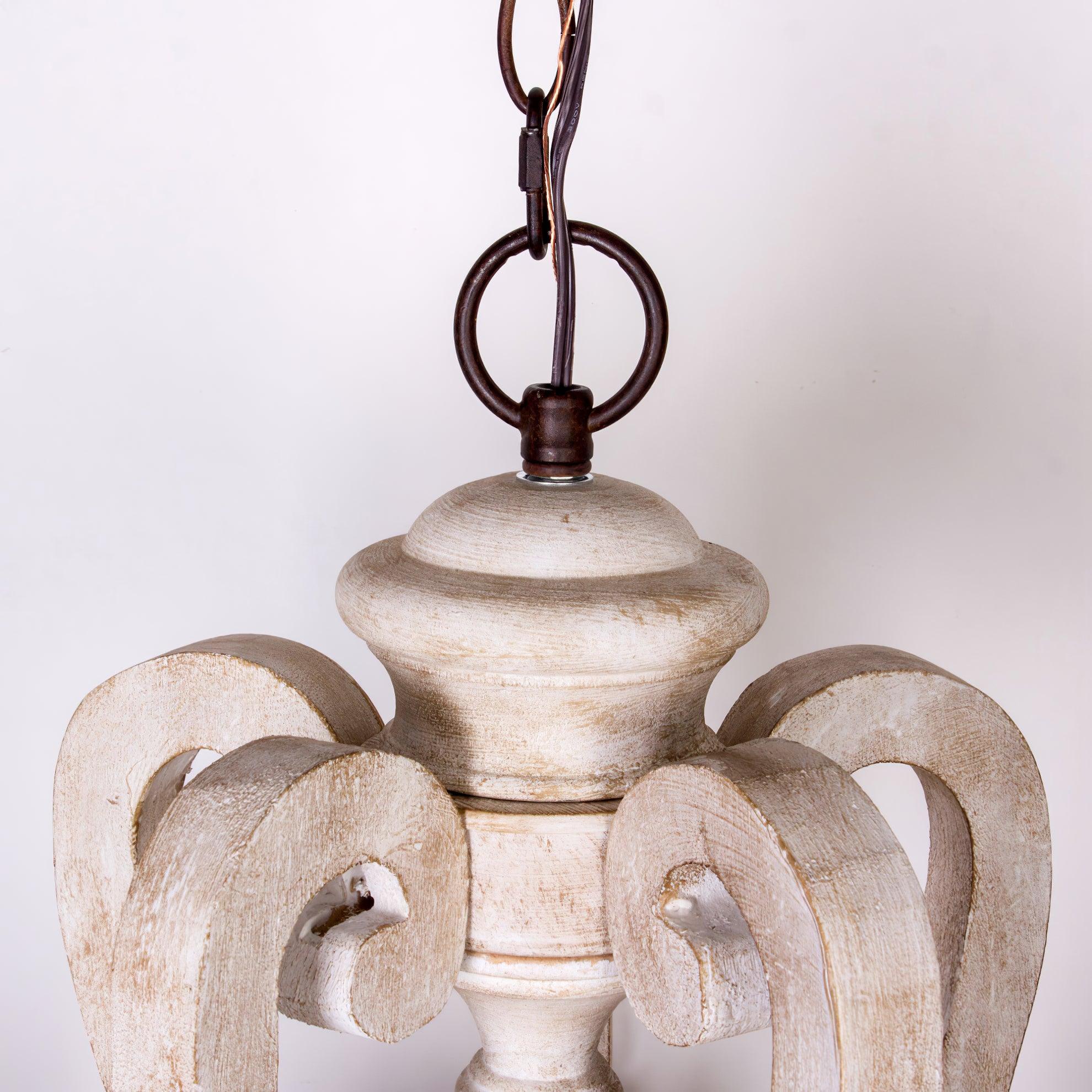 Arixy Chandelier Wooden Candle Mid-Century