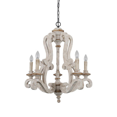 Arixy Chandelier Wooden Candle Mid-Century