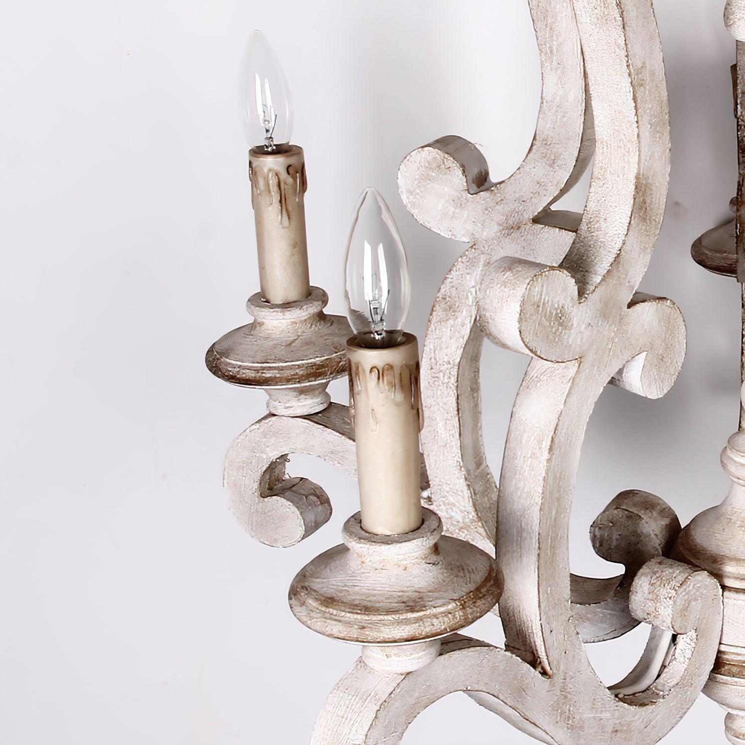 Arixy Chandelier Wooden Candle Mid-Century