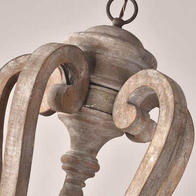 Arixy Chandelier Wooden Candle Mid-Century