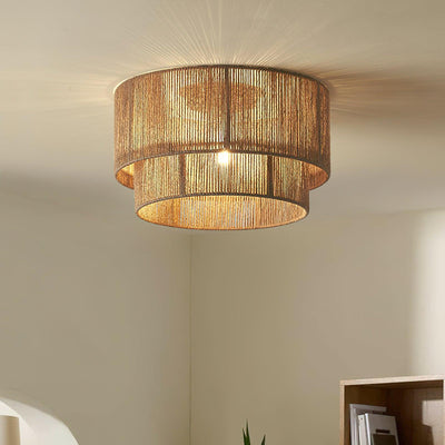 Casora Classic Art Natural Rope Ceiling Light