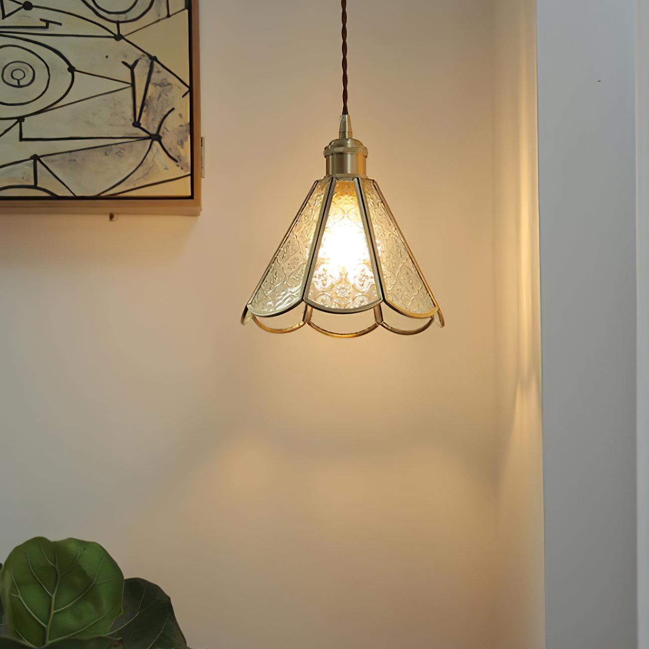 Arvane Brass & Glass Elegant Pendant Lamp