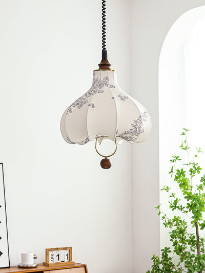 Mirerena Pendant Lamp Pear Fabric Lantern for Living Room
